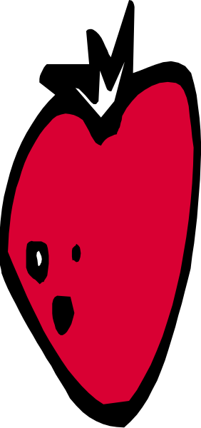 The heart shape on a red background with black outlines of two hearts overlapping each other.