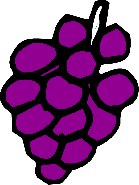 The image shows a purple cluster of grapes with green stems against a black background on top left corner.