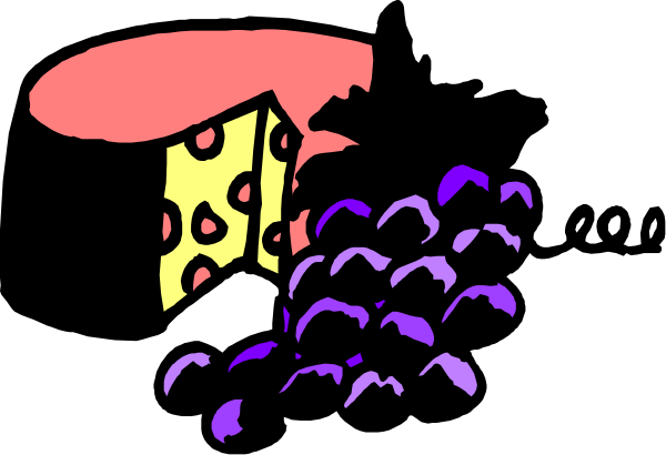 The black and white cartoon shows a slice of pizza with cheese on top next to an open umbrella that is purple inside out in front of it.
