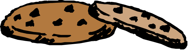 The image shows a black cookie with two brown cookies on top of it against an orange background.