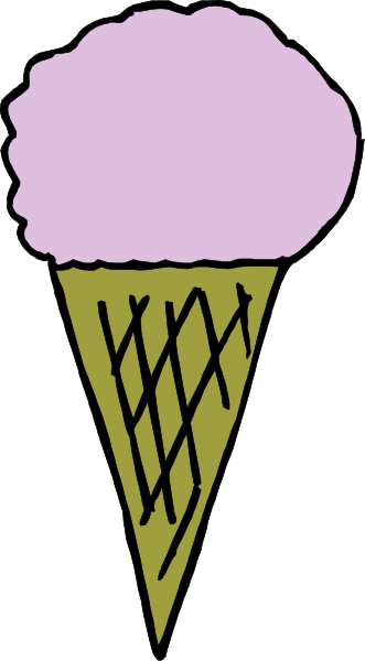 The image shows a pink ice cream cone with two scoops of vanilla ice cream on top against an abstract background that resembles black lines forming shapes in various shades of gray.