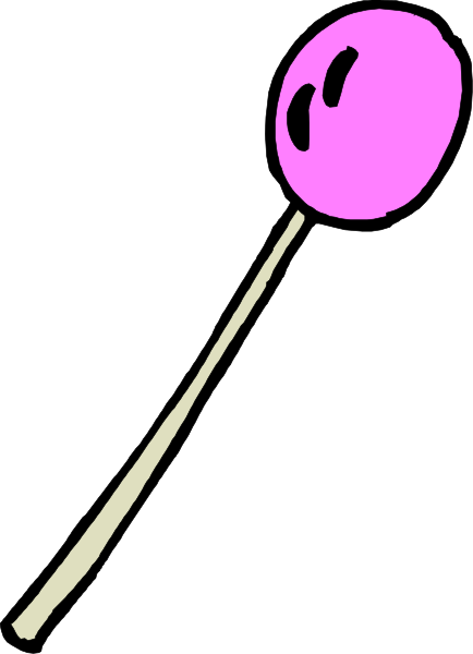The image shows a pink balloon with two eyes on it against a black background.