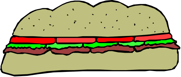 The image shows a cartoon depiction of two sandwiches with various toppings on them placed next to each other against a plain background.