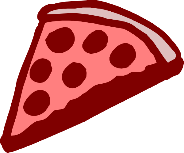 The image shows a slice of pizza with pepperoni toppings on it against a gray background.
