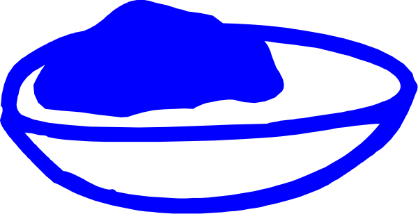The image shows a blue bowl with two handles on either side of it placed against a white background.
