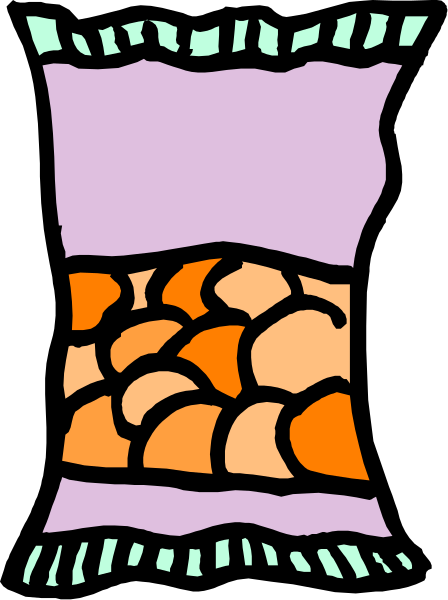 The picture shows a cartoon of an orange bag filled with nuts placed on top of another similar bag that is also full of nuts but has no visible labeling it as such due to its position in front of the first one, making both bags appear identical and creating confusion about which is actually labeled "nuts."
