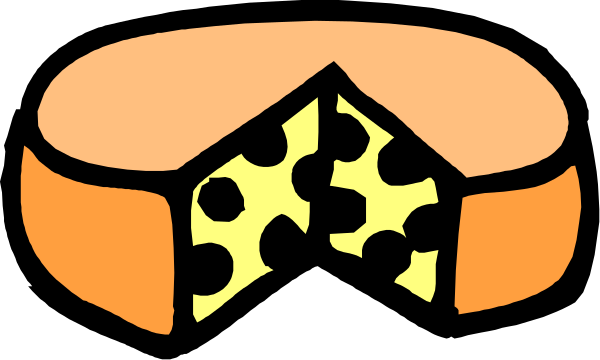 The image shows a slice of pizza with cheese on top inside an orange box that has been cut into pieces to resemble cake slices.