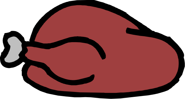The image shows a red silhouette of an oven with two chickens inside it on top of what appears to be a stove burner.