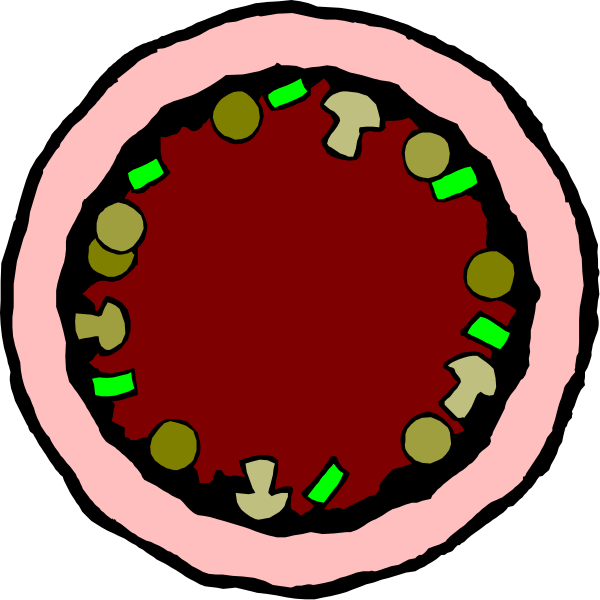 The image shows a cross section of an onion with concentric layers representing different parts such as skin, flesh, pith, etc., each labeled in pink text at their respective positions from outer to inner layer.