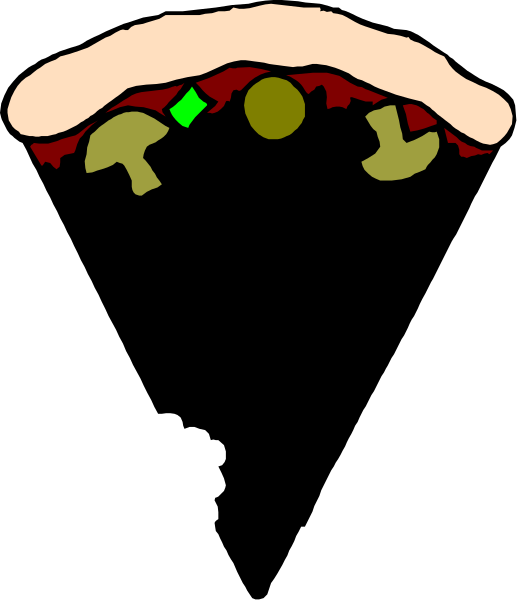 The image shows a cartoon of an open mouth with teeth on either side, tongue sticking out slightly to reveal its pink coloring, inside it is filled with various food items such as pizza slices, hot dogs and what appears to be french toast pieces in different colors like yellow, green, red.