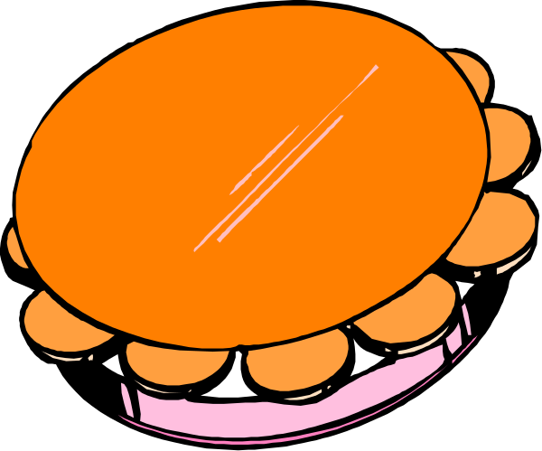 The image shows two orange circular shapes with a pink line across them on what appears to be black backgrounds; there is no text present in this clip-art illustration.