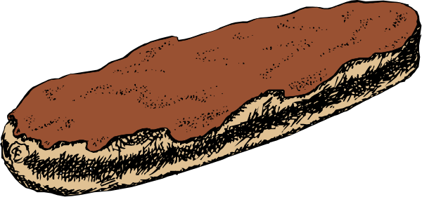 The image shows a slice of pizza with sauce on it placed next to another piece that is missing its crust.