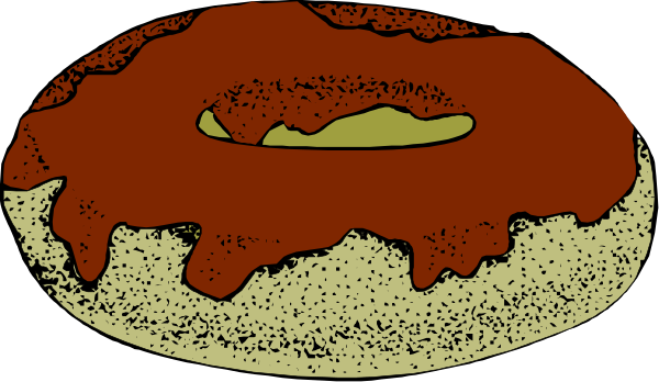 The image shows a donut with chocolate frosting on top of it placed next to two other similar pastries that also have icing dripping from them onto what appears to be white paper beneath them in an indoor setting, possibly suggesting a bakery or dessert shop environment. There are no people or animals visible within the image frame provided by you. The focus is on the donuts and their presentation.
