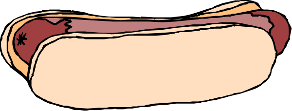 The image shows a hot dog with two buns on it placed against an unidentified background.