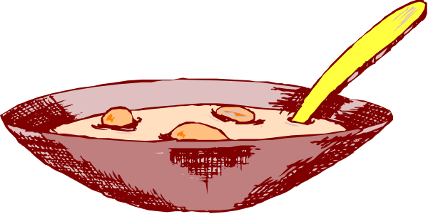 The image shows two bowls of food with spoons on a dark background; there is no text present.