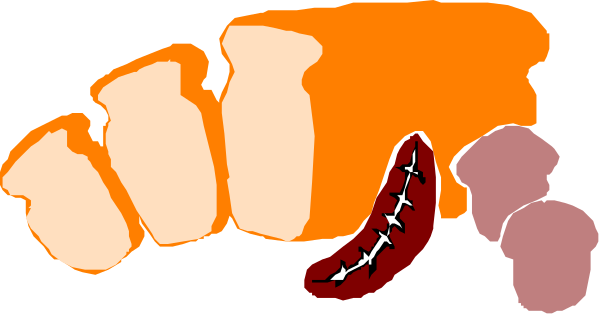 The image shows a cartoon of an open mouth with various teeth inside it, each tooth representing different types of food such as pizza slices, corn on the cob, broccoli florets, carrots, and hot dogs.