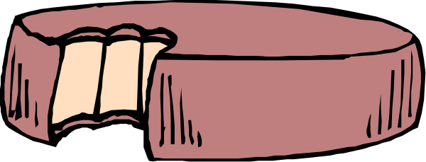 The image shows a pink ring with two teeth inside it on top of what appears to be an open book lying flat against a dark background.