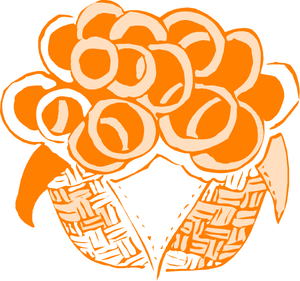 The image shows a bouquet of flowers with orange petals atop an open book that has pages made from what appears to be woven fabric in shades of brown and tan.