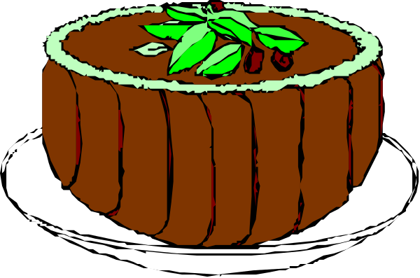 The image shows a cake with frosting on top of it placed next to another similar looking dessert that is partially covered by leaves in what appears to be an outdoor kitchen area during daylight hours under clear skies, suggesting preparation for serving at nighttime or as part of a special occasion meal.