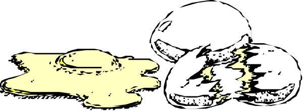 The image shows a cartoon of three donuts with faces on them sitting next to each other against an abstract background that resembles watercolor paint splatters in various shades of yellow and blue.