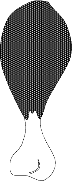 The image shows a black silhouette of an animal peeking out from behind what appears to be a door with two vertical slits on either side.