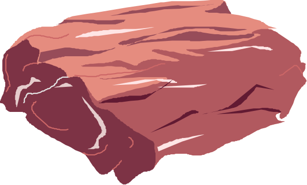 The image shows a large piece of red meat with visible fat marbling on its surface against an indistinct background that does not provide any additional context about location or time period.