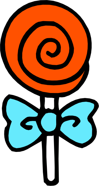 The image shows a candy lollipop with blue butterfly wings on top of it next to an ice cream cone in front of what appears to be a gray background.