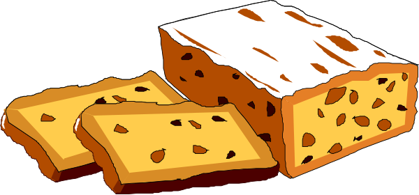 The image shows a slice of cake with nuts on top placed next to three other slices that appear similar but without visible decorations.