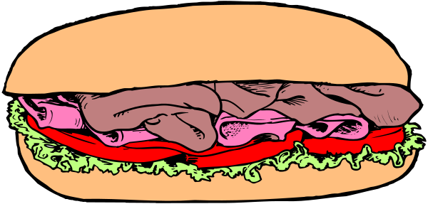 The image shows a sandwich with various ingredients on it placed inside an open subway car door frame.