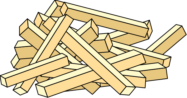 The image shows a pile of wooden sticks on top of each other against a black background.