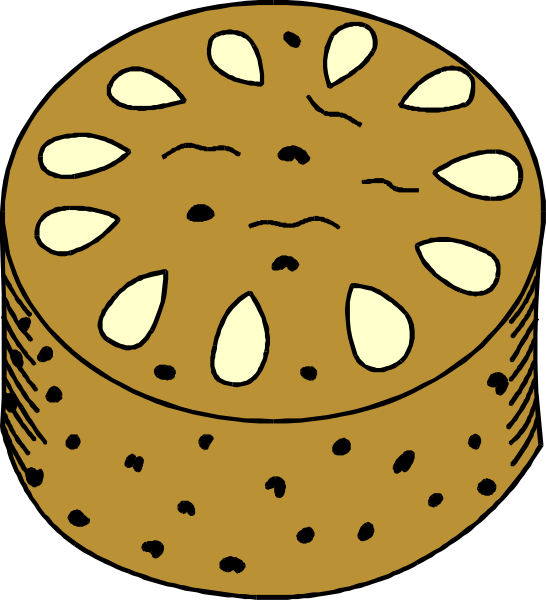 The image shows a cartoon of an apple pie with slices missing from it on top of what appears to be a table surface in black-and-white coloring.