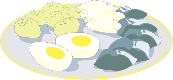 The image shows a plate of assorted food items including eggs, sushi rolls with various fillings, and possibly other types of dishes like rice balls or fish cakes arranged on top of each other in an appetizing manner against a plain background that does not provide any additional context about the setting.