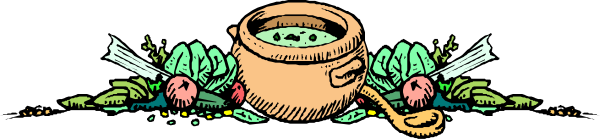 The image shows a cartoon of an old witch's hat with various plants growing out from it on top of what appears to be a cauldron filled with water in front of her.