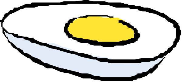 The image shows a cartoon of two eggs with yolks on top against an egg background; there is no text present in this clip-art illustration.