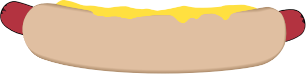 The image shows a hot dog with mustard on it against an unidentified background.