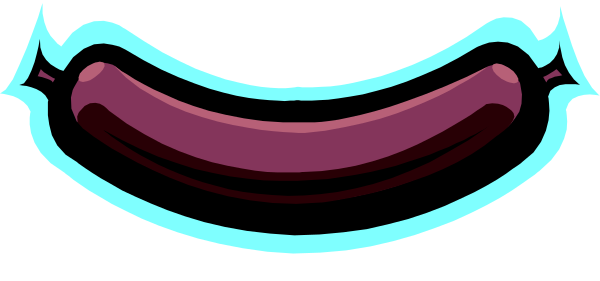 The image shows a cartoon hot dog with eyes on it against an unidentified background.