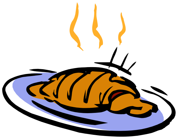 The image shows a cartoon of an uncooked fish on top of water with three flames above it, suggesting cooking in progress.