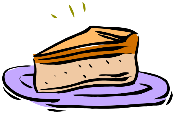 The image shows a slice of cake on top of another piece with an icing border, placed next to each other on what appears to be a plate. There is no text present in this clip-art illustration.