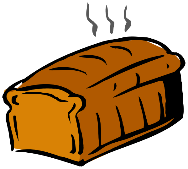 The cartoon shows a loaf of bread with steam rising from it on top left corner next to an oven that has been drawn in black ink line drawing style.