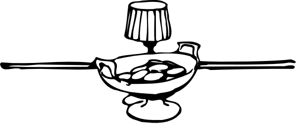 The black and white photo shows a table with two cups on it against an indistinct background.