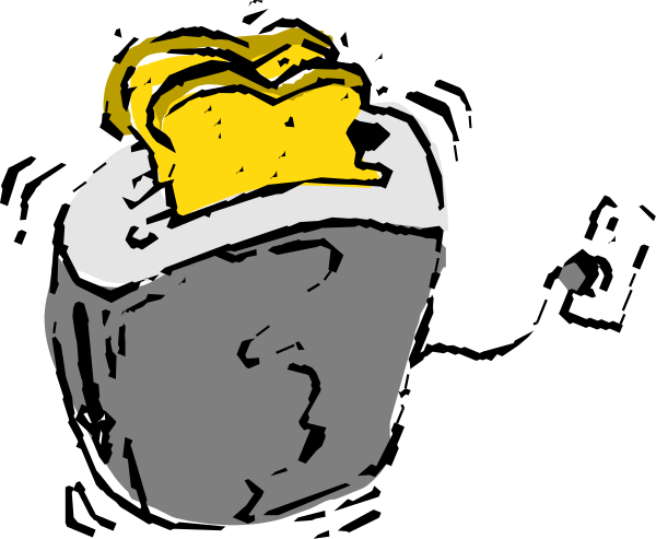 The black and white cartoon shows a sandwich with two slices of bread on top of each other under an open umbrella at nighttime in what appears to be rainy weather.