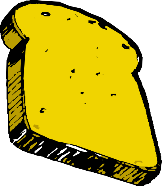 The image shows a slice of bread with holes on top against a black background.