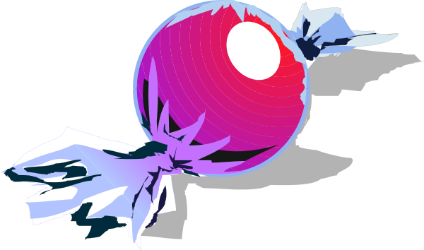 The image shows a candy with an explosion effect around it against a dark background.