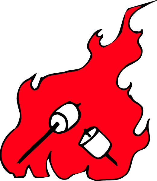 The image shows a cartoon of an animated flame with two eyes on it; above its head is another smaller fire that appears to be in distress due to being smothered by something red resembling flames, and below this small fire there's what looks like a lit candle or wick.