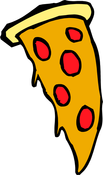 The image shows a slice of pizza with pepperoni toppings on it against a black background.