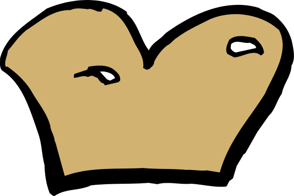 The black and white cartoon shows a heart shape with two eyes drawn on it to resemble an animal's face inside of another larger heart-shaped outline that is also outlined in smaller hearts within its borders, giving the impression of depth; no actions depicted as this image does not show any movement or interaction.