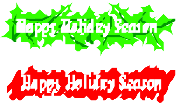 The image shows a Christmas greeting with text that says "Merry Xmas" at top left corner on red background, followed by two lines of white text in different fonts saying "Happy Birthday Santa Claus," and below it is another line of green text reading "The best birthday wishes."