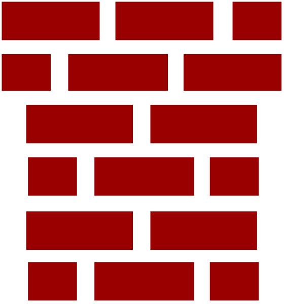 The image shows a red brick wall with white grout lines on its surface.