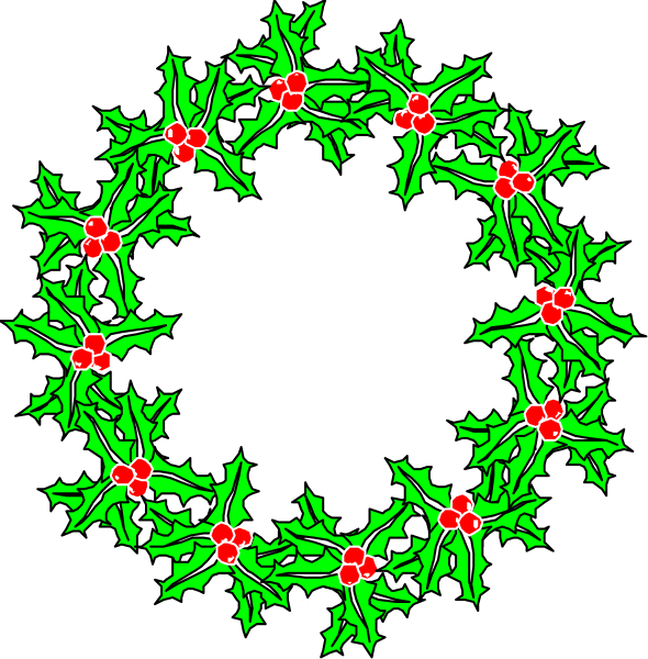 The images show a wreath with red berries on it against two different backgrounds: black for the top image and white for the bottom one.