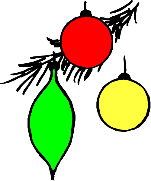 The image shows a black background with four colored shapes: two red circles on top left corner; an orange circle at bottom right corner; one green leaf shape in center-right area of photo; and three yellow circular objects arranged vertically along lower edge, from middle to far end.